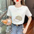 夏季纯棉短袖t恤女装夏装新款潮甜酷减龄上衣服设计感小众(白色 XXL)第4张高清大图