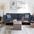 TIMI天米 北欧沙发 现代简约沙发 皮艺沙发组合 单人双人三人沙发 客厅沙发组合(黑色 三人位沙发)第3张高清大图