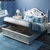 卡富丹 美式乡村实木床简欧床卧室床1.8米床MC05(1.8米床垫（棕垫）)第3张高清大图