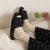 SUNTEK居家拖鞋夏日式四季通用时尚室内情侣防滑木地板布艺拖鞋家用男女(44-45(适合43-44的脚） 黑色)第5张高清大图