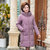 女士中老年羽绒服女中长款时尚洋气大码棉衣袄妈妈冬装外套9106(粉红色 XL)第2张高清大图