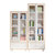 可比熊儿童书柜美式实木书架落地书橱学生储置物架推拉玻璃门定制(暖白C款（平开门）)第5张高清大图