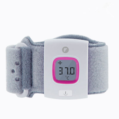 IFever儿童智能温度计穿戴式电子健康监测家用蓝牙婴儿手环体温计(粉色)