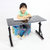 虎爸爸儿童写字桌可升降折叠学习桌车用学生书桌绘画桌电脑写字桌(中款加高-纯白色(高度60-80cm) (磨砂面))第5张高清大图