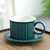 欧式咖啡杯套装陶瓷碟套装时尚高颜值设计英式下午茶套裝花茶杯(罗马柱咖啡杯-黄)第7张高清大图