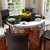 现代简约钢化玻璃餐桌椅组合 小户型实木饭桌 可伸缩折叠餐台(135*81*76黑)第2张高清大图