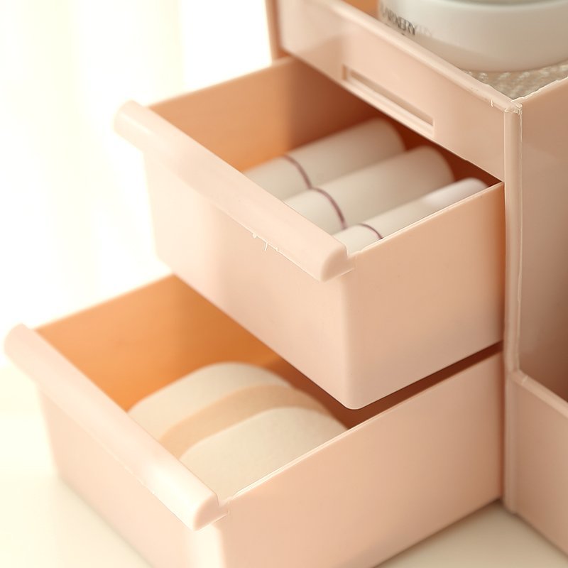化妆品收纳盒家用大号桌面塑料抽屉式梳妆台宿舍护肤品整理置物架小号
