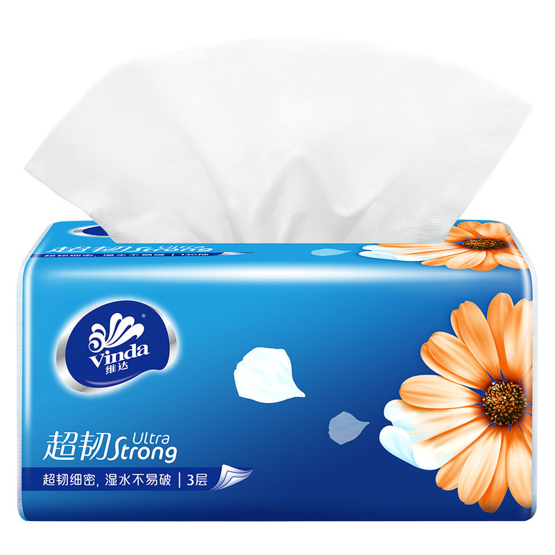 维达vinda纸巾150抽超韧系列软抽取式面巾纸纸巾一提2219