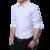 YUEHUO/月惑 男士长袖白衬衫休闲百搭修身商务职业正装韩版潮流衬衣短袖黑色寸(天蓝色 XXL)第5张高清大图