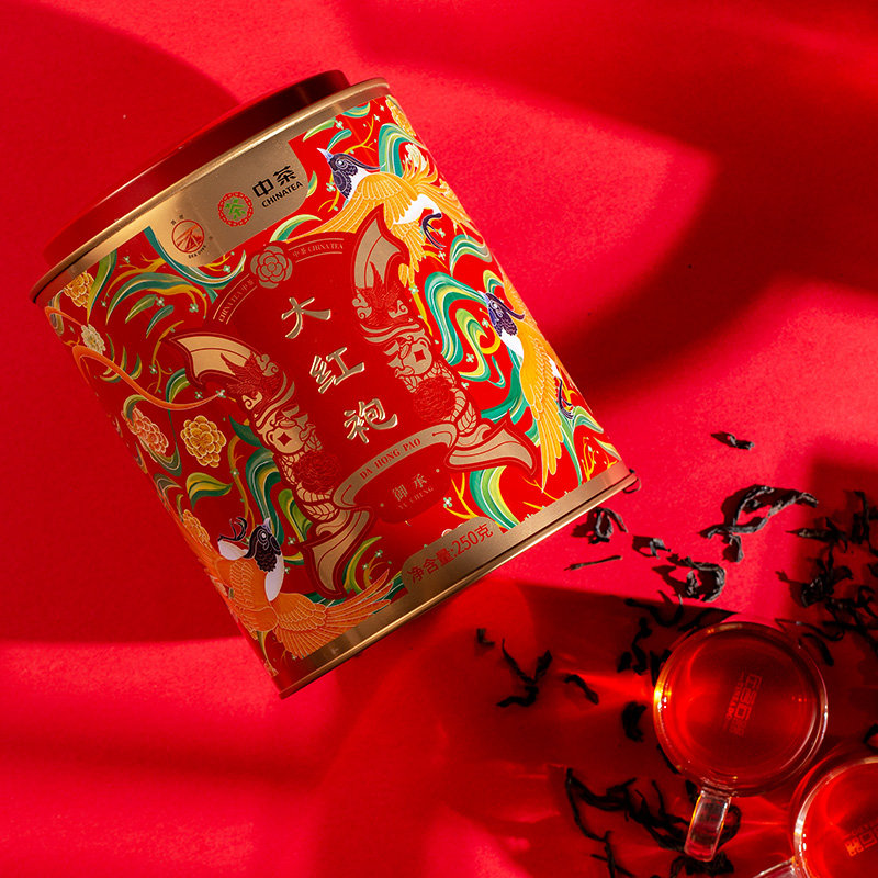 中茶海堤茶叶大红袍xt5933中足火250克乌龙茶岩茶茶叶礼盒装