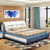 乔林曼兰 简约现代双人床皮床(紫白 1.8×2m床+床垫+床头柜×2)第5张高清大图