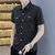 夏季男装短袖休闲商务男士衬衫1000-240(黑色 2XL)第4张高清大图