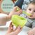 新生婴儿辅食碗勺可蒸煮宝宝吸盘碗防摔训练硅胶绿芽餐具7xy(绿芽餐勺套装（2长勺）)第3张高清大图