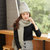 帽子围巾两件套女秋冬季韩版可爱毛线帽女冬天围巾潮保暖套装677888(浅灰色)第3张高清大图