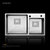 阿萨斯1.2MM欧式加厚304不锈钢手工水槽套餐双槽台上下盆厨房洗菜盆(8245-9件套-配3046 82*45)第4张高清大图