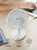奥克斯桌面小风扇静音办公室桌上迷你小型台式usb充电型宿舍夹扇(白色（2000毫安充电款）)第5张高清大图