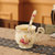 欧式陶瓷咖啡杯子高档精致杯具套装英式下午花茶家用小奢华优雅。(金色莲花单杯子-O17 默认版本)第2张高清大图