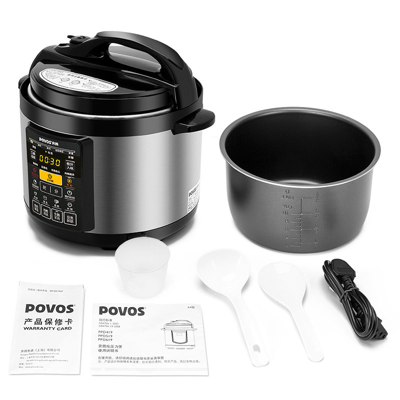 奔腾povos电压力锅5l智能预约不粘锅内胆高压锅ppd519ln5725升