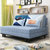 TIMI 现代沙发 沙发床 布艺沙发 可折叠沙发 多功能沙发 客厅沙发(深蓝色 1米)第4张高清大图
