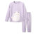 巴拉巴拉女童睡衣秋冬新品套装加厚保暖中大童儿童家居服卡通加绒(130cm 紫色调)第4张高清大图