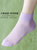 袜子女夏天薄款纯棉底运动短袜女士短筒棉袜夏季夜光女袜ins潮袜(紫色5双 均码【建议35-39码】)第3张高清大图