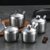 欧式304不锈钢调料盒单件带勺调味罐辣椒油罐盐罐 创意厨房用品(圆珠8.5cm（400ml）)第3张高清大图
