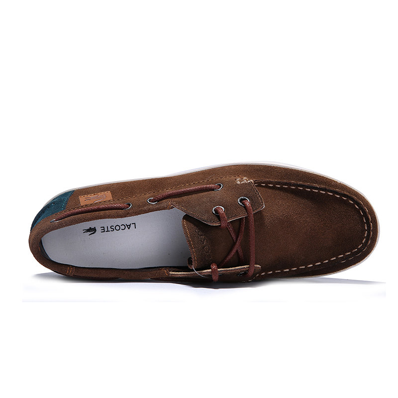 lacoste 法国鳄鱼 男鞋 keellson 2 帆船鞋 28srm4115(棕 42)