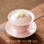 手工捏花粉色盖碗 功夫茶具家用泡茶碗 德化羊脂玉白瓷单个敬茶碗(羊脂玉手工捏花盖碗【白色】)第6张高清大图