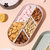 日本AKAW爱家屋分格盘零食盘坚果盘干果盘酱料盘家用水果小吃拼盘(粉色)第4张高清大图