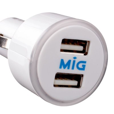 明家（MIG）PI-100U2车载数码充电器（苹果白）