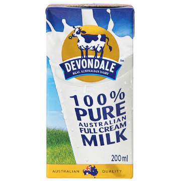 【自营】澳大利亚  德运全脂纯牛奶200ml*24 整箱装  全脂牛奶