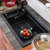 科恩纳石英石水槽单槽一体厨房洗菜盆花岗岩家用商用加厚洗碗水池(D750金砂黑高配套餐)第4张高清大图