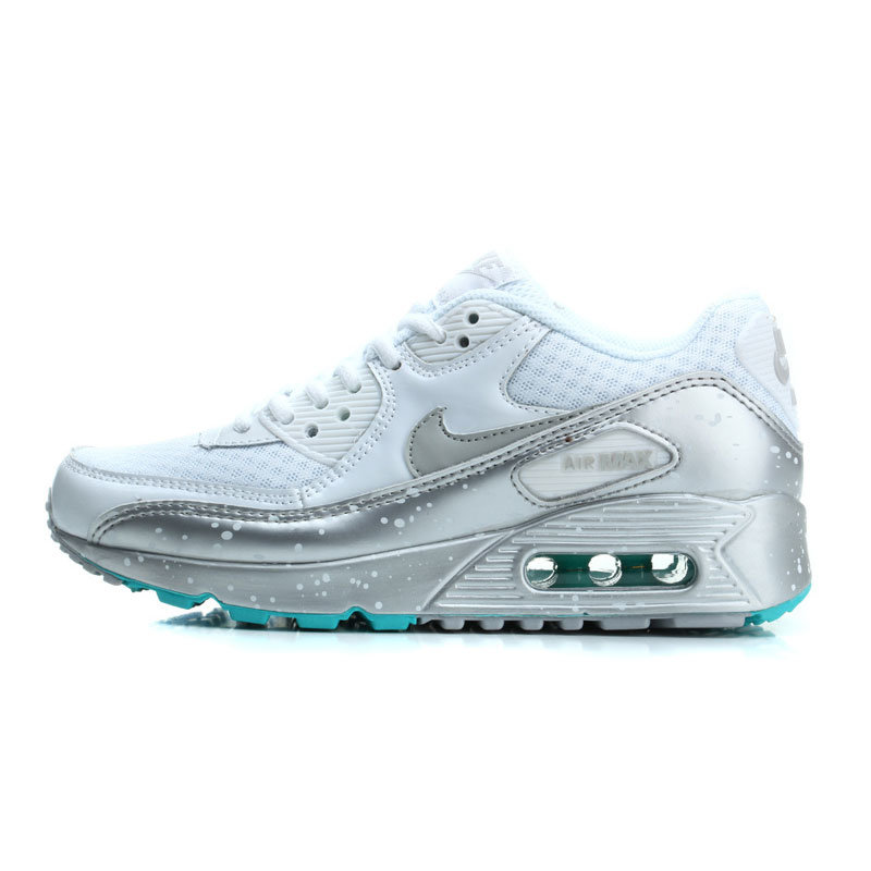 耐克男鞋nikeairmax90女鞋氣墊2015秋冬季新款跑步鞋情侶運動鞋13銀色