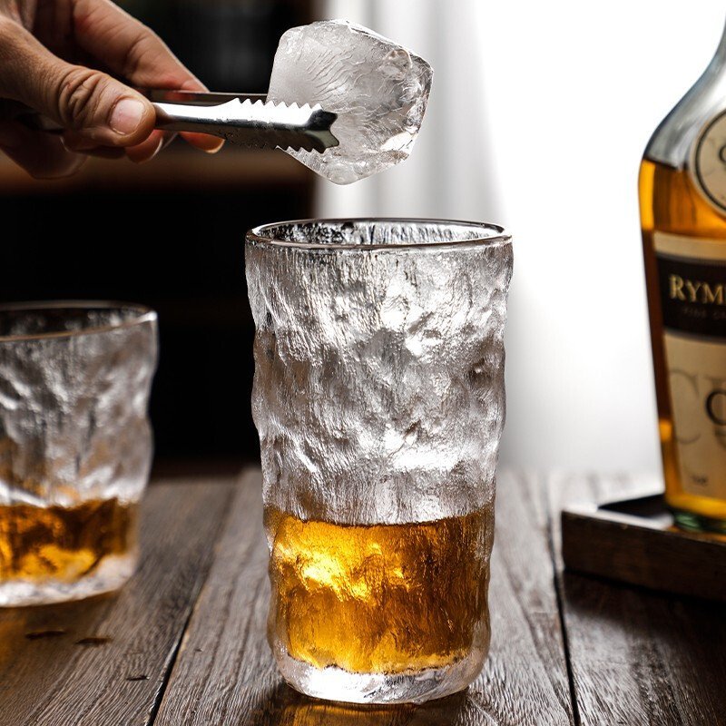 鲸造严选冰川纹玻璃杯高颜值水杯女果汁饮料杯子女夏ins风咖啡杯啤酒