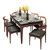 北欧后现代简约火烧石餐桌椅组合 全实木家具长方形6人火山石餐桌(1.3米原木色单桌)第2张高清大图