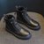 SUNTEK大码女鞋41一43单靴马丁靴2021年秋季新款英伦风加绒百搭短靴(37 黑色加绒)第4张高清大图