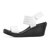 Skechers斯凯奇夏季新款一字带露趾凉鞋花纹时尚坡跟鞋33223(白色 39.5)第3张高清大图