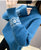 针织衫女2022春装新款宽松外穿半高领打底衫女提花百搭毛衣上衣422(蓝色 均码)第2张高清大图