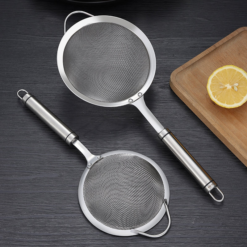 304不锈钢漏勺细网漏过滤豆浆器中药果汁过滤网筛网勺捞勺火锅勺304