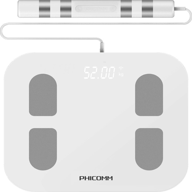 斐讯phicomms7智能体脂秤隐藏式led显示8电极测全身22项身体数据app