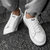 2021春季新款男士小白鞋麦昆同款鳄鱼纹厚底板鞋潮流气垫男鞋   SXP1252(白色 43)第3张高清大图