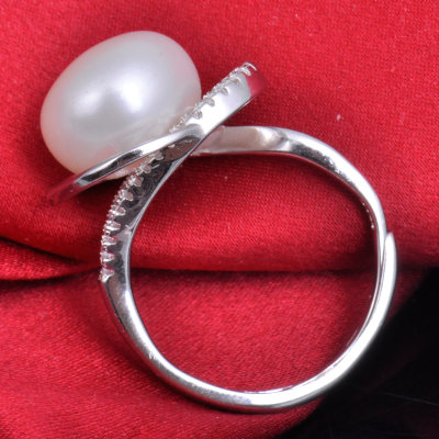 梦克拉Mkela淡水珍珠戒指 烂漫 S925银戒指 开口银戒指