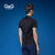 G&G男装新品夏季薄款印花男士短袖衬衫男修身小领商务衬衣男衬衫(黑色 S)第4张高清大图
