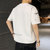 夏季男士ins纯棉圆领短袖T恤加肥加大潮牌学生胖子韩版五分袖衣服(白色 XXXL)第4张高清大图