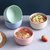 小麦秸秆燕麦早餐碗带勺子家用小碗单个塑料碗儿童汤饭碗餐具套装(小麦碗-蓝色)第4张高清大图