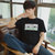 卡郎琪 男士2018年夏季新款短袖t恤潮流韩版上衣 个性图案圆领男装修身学生衣服宽松体恤(KLQKX-T82黑色 XXXL)第3张高清大图