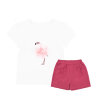 棉果果女童夏装套装宝宝短袖T恤短裤两件套(100cm 白)