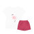 棉果果女童夏装套装宝宝短袖T恤短裤两件套(100cm 白)第2张高清大图