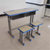 GX 学生教室课桌凳加厚桌架学习桌书桌课桌(蓝色 GX-双人位双柱)第5张高清大图