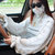 夏季多功能骑车防晒披肩围巾两用女开车防紫外线口罩袖套雪纺丝巾(分体款2)第4张高清大图